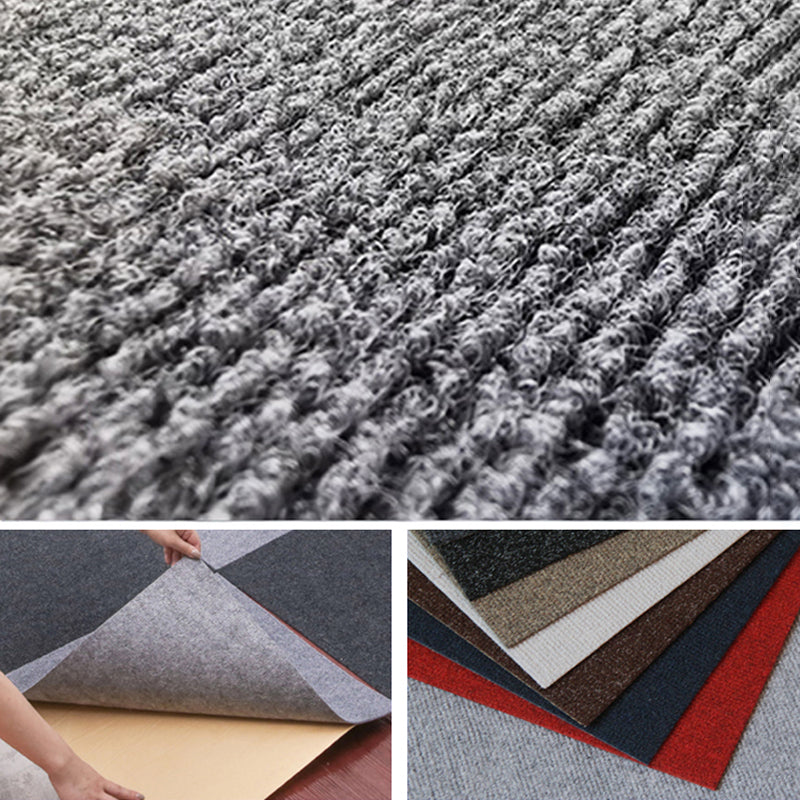 Carpet Tile Non-Skid Fade Resistant Solid Color Self-Stick Peel and Stick Carpet Tiles Clearhalo 'Carpet Tiles & Carpet Squares' 'carpet_tiles_carpet_squares' 'Flooring 'Home Improvement' 'home_improvement' 'home_improvement_carpet_tiles_carpet_squares' Walls and Ceiling' 7323901
