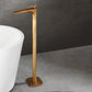 Contemporary Bathroom Faucet Floor Mounted Copper One Handle Fixed Freestanding Tub Filler Bronze Square Handle Hand Shower Not Included Clearhalo 'Bathroom Remodel & Bathroom Fixtures' 'Bathtub Faucets' 'bathtub_faucets' 'Home Improvement' 'home_improvement' 'home_improvement_bathtub_faucets' 7323941