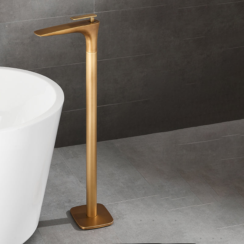 Contemporary Bathroom Faucet Floor Mounted Copper One Handle Fixed ...