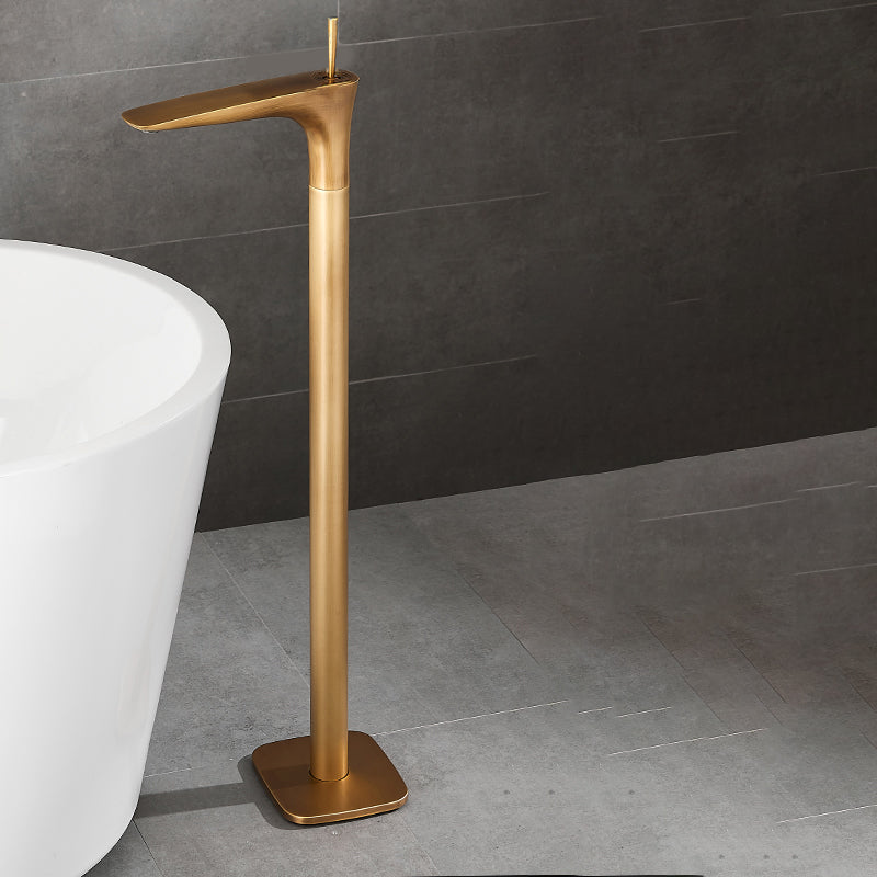 Contemporary Bathroom Faucet Floor Mounted Copper One Handle Fixed ...