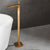 Contemporary Bathroom Faucet Floor Mounted Copper One Handle Fixed Freestanding Tub Filler Bronze Scroll Hand Shower Not Included Clearhalo 'Bathroom Remodel & Bathroom Fixtures' 'Bathtub Faucets' 'bathtub_faucets' 'Home Improvement' 'home_improvement' 'home_improvement_bathtub_faucets' 7323943