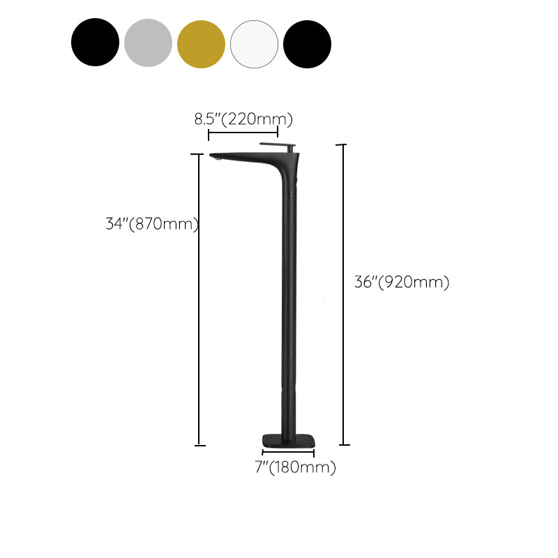 Contemporary Bathroom Faucet Floor Mounted Copper One Handle Fixed Freestanding Tub Filler Clearhalo 'Bathroom Remodel & Bathroom Fixtures' 'Bathtub Faucets' 'bathtub_faucets' 'Home Improvement' 'home_improvement' 'home_improvement_bathtub_faucets' 7323948