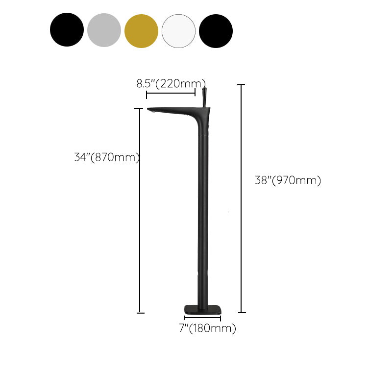 Contemporary Bathroom Faucet Floor Mounted Copper One Handle Fixed Freestanding Tub Filler Clearhalo 'Bathroom Remodel & Bathroom Fixtures' 'Bathtub Faucets' 'bathtub_faucets' 'Home Improvement' 'home_improvement' 'home_improvement_bathtub_faucets' 7323949