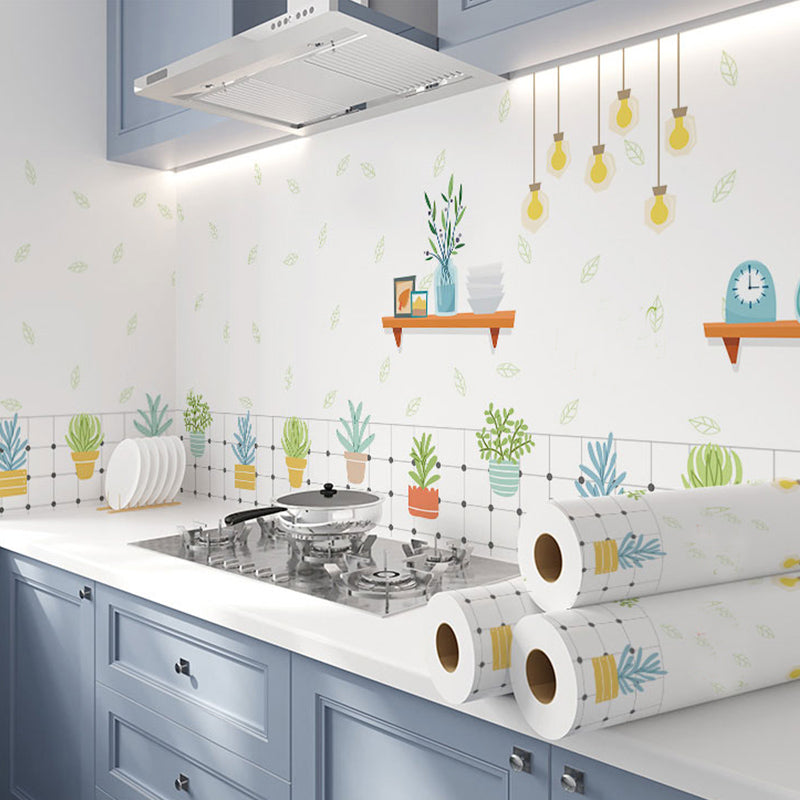 Square Mosaic Peel & Stick Tile Stain Resistant Kitchen Backsplash Tiles White 197"L x 24"W Clearhalo 'Flooring 'Home Improvement' 'home_improvement' 'home_improvement_peel_stick_blacksplash' 'Peel & Stick Backsplash Tile' 'peel_stick_blacksplash' 'Walls & Ceilings' Walls and Ceiling' 7324061