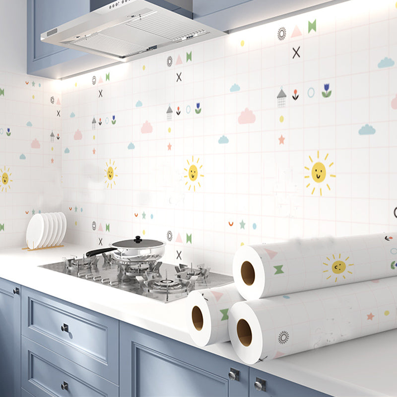 Square Mosaic Peel & Stick Tile Stain Resistant Kitchen Backsplash Tiles White-Saffron 197"L x 28"W x 0"H Clearhalo 'Flooring 'Home Improvement' 'home_improvement' 'home_improvement_peel_stick_blacksplash' 'Peel & Stick Backsplash Tile' 'peel_stick_blacksplash' 'Walls & Ceilings' Walls and Ceiling' 7324064