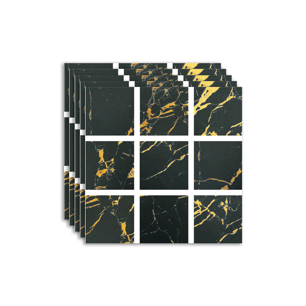 Square Mosaic Peel & Stick Tile Water-resistant Kitchen Backsplash Tiles Black Clearhalo 'Flooring 'Home Improvement' 'home_improvement' 'home_improvement_peel_stick_blacksplash' 'Peel & Stick Backsplash Tile' 'peel_stick_blacksplash' 'Walls & Ceilings' Walls and Ceiling' 7324088