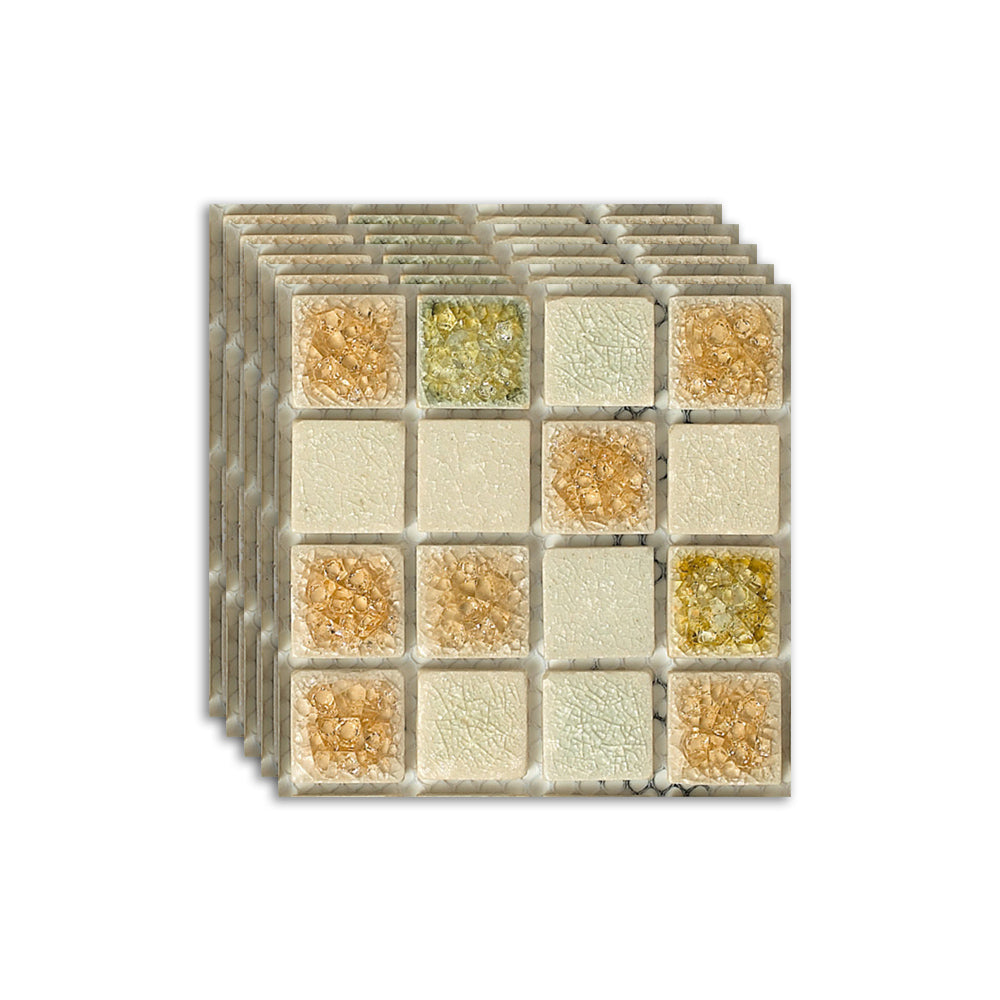 Square Mosaic Peel & Stick Tile Water-resistant Kitchen Backsplash Tiles Yellow-Brown Clearhalo 'Flooring 'Home Improvement' 'home_improvement' 'home_improvement_peel_stick_blacksplash' 'Peel & Stick Backsplash Tile' 'peel_stick_blacksplash' 'Walls & Ceilings' Walls and Ceiling' 7324093