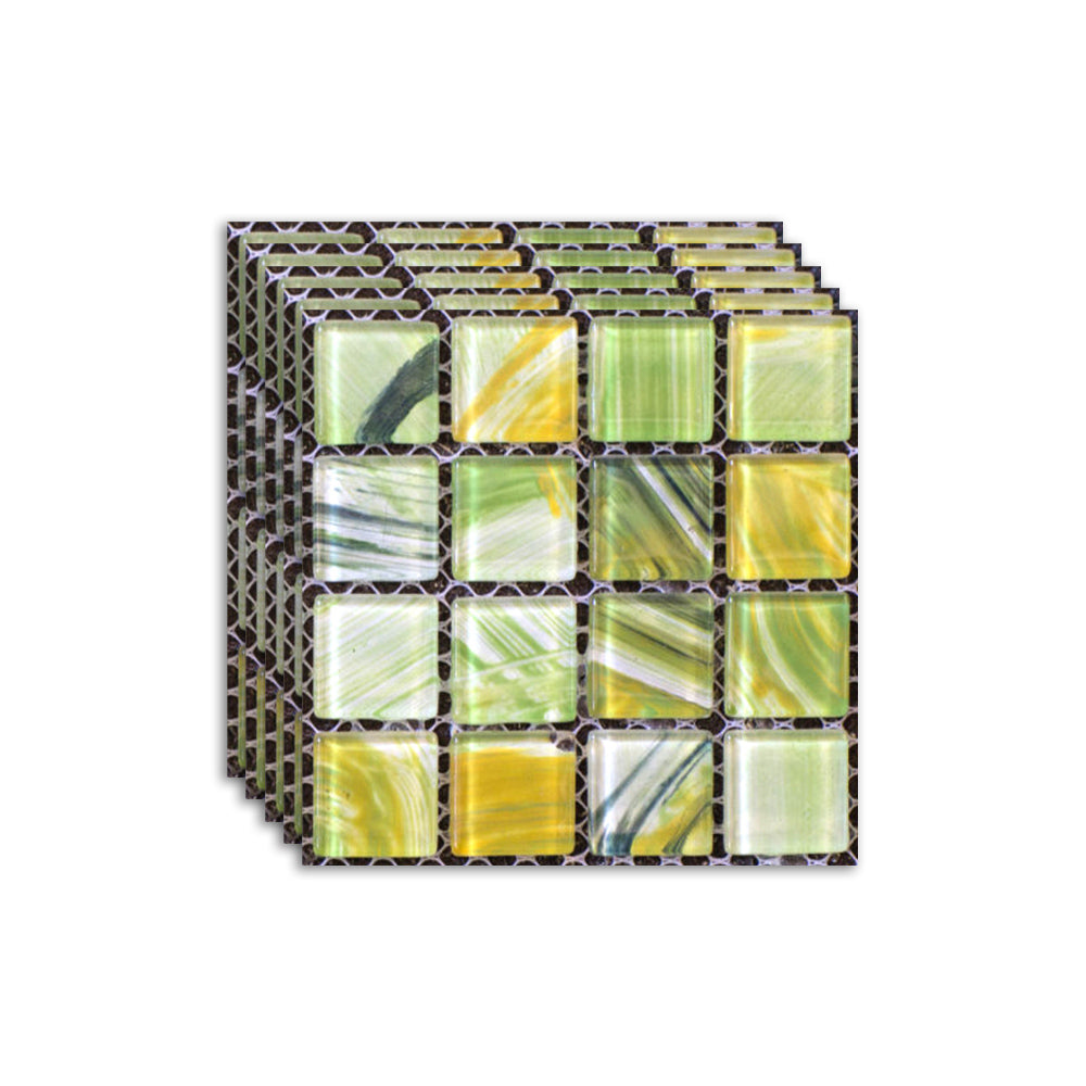 Square Mosaic Peel & Stick Tile Water-resistant Kitchen Backsplash Tiles Green Clearhalo 'Flooring 'Home Improvement' 'home_improvement' 'home_improvement_peel_stick_blacksplash' 'Peel & Stick Backsplash Tile' 'peel_stick_blacksplash' 'Walls & Ceilings' Walls and Ceiling' 7324099