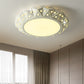 Metal Drum Flush Mount Modern 16.5"/22.5" Wide LED White Flush Ceiling Light with Diamond Design Clearhalo 'Ceiling Lights' 'Close To Ceiling Lights' 'Close to ceiling' 'Flush mount' Lighting' 732410