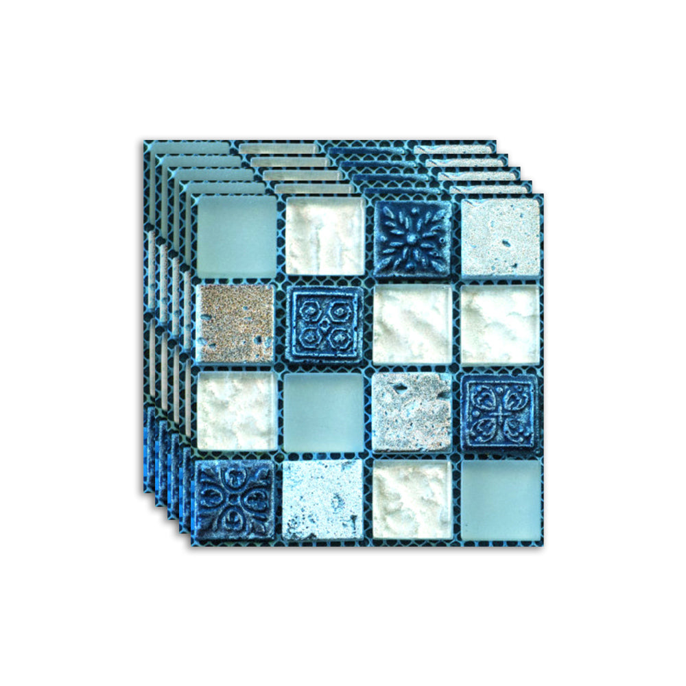 Square Mosaic Peel & Stick Tile Water-resistant Kitchen Backsplash Tiles Blue Clearhalo 'Flooring 'Home Improvement' 'home_improvement' 'home_improvement_peel_stick_blacksplash' 'Peel & Stick Backsplash Tile' 'peel_stick_blacksplash' 'Walls & Ceilings' Walls and Ceiling' 7324101