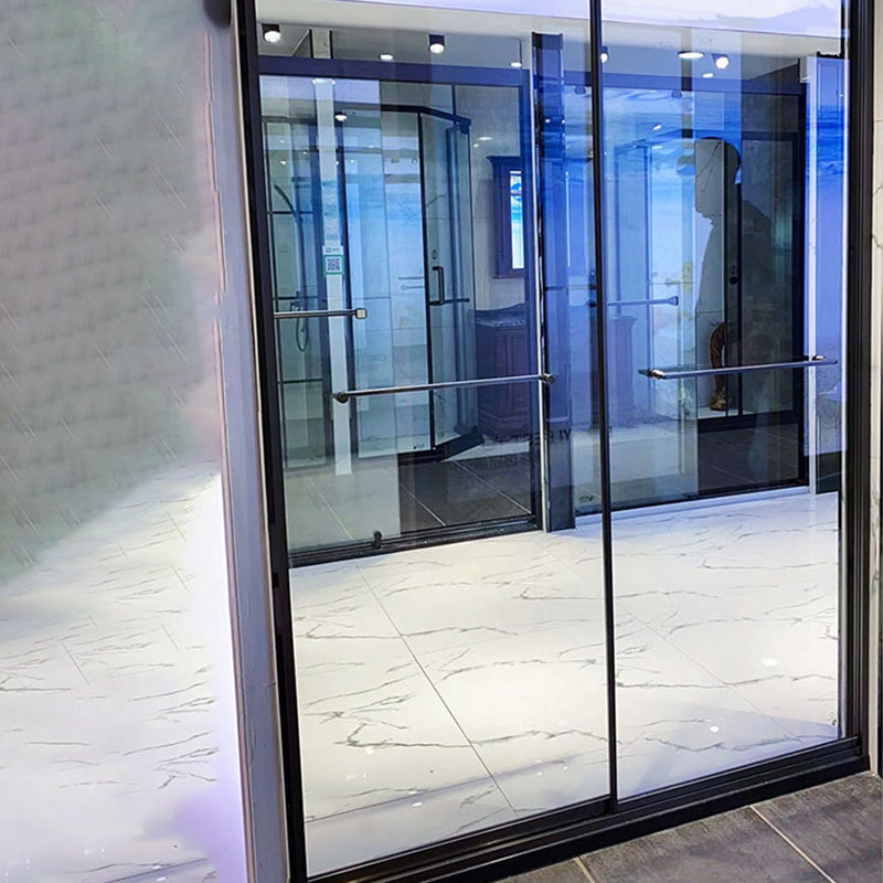 Tempered Glass Shower Bath Door Sliding Transparent Metal Framed Shower Door Clearhalo 'Bathroom Remodel & Bathroom Fixtures' 'Home Improvement' 'home_improvement' 'home_improvement_shower_tub_doors' 'Shower and Tub Doors' 'shower_tub_doors' 'Showers & Bathtubs' 7324174