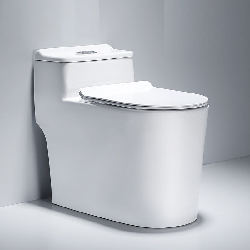 Traditional Floor Mounted Flush Toilet Ceramic Siphon Jet Urine Toilet for Bathroom 15"L x 27"W x 24"H White Clearhalo 'Bathroom Remodel & Bathroom Fixtures' 'Home Improvement' 'home_improvement' 'home_improvement_toilets' 'Toilets & Bidets' 'Toilets' 7324417