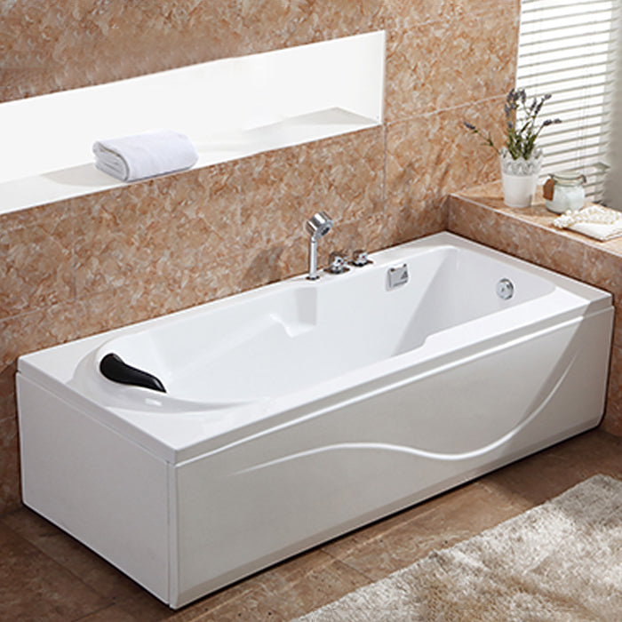 Modern Back to Wall Bathtub Rectangular Antique Finish Soaking Bath Tub 67"L x 30"W x 20"H Right Tub with Sliver 4-Piece Set Clearhalo 'Bathroom Remodel & Bathroom Fixtures' 'Bathtubs' 'Home Improvement' 'home_improvement' 'home_improvement_bathtubs' 'Showers & Bathtubs' 7324502
