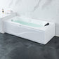 Modern Back to Wall Bathtub Rectangular Antique Finish Soaking Bath Tub Left Tub with Pillow Clearhalo 'Bathroom Remodel & Bathroom Fixtures' 'Bathtubs' 'Home Improvement' 'home_improvement' 'home_improvement_bathtubs' 'Showers & Bathtubs' 7324503