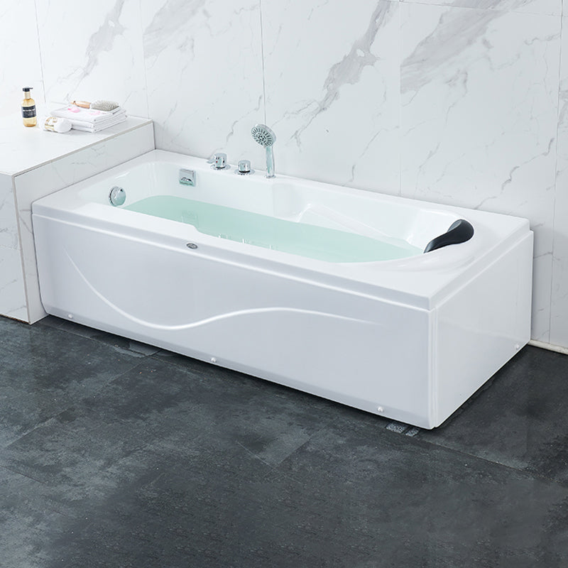 Modern Back to Wall Bathtub Rectangular Antique Finish Soaking Bath Tub Left Tub with Sliver 4-Piece Set Clearhalo 'Bathroom Remodel & Bathroom Fixtures' 'Bathtubs' 'Home Improvement' 'home_improvement' 'home_improvement_bathtubs' 'Showers & Bathtubs' 7324504