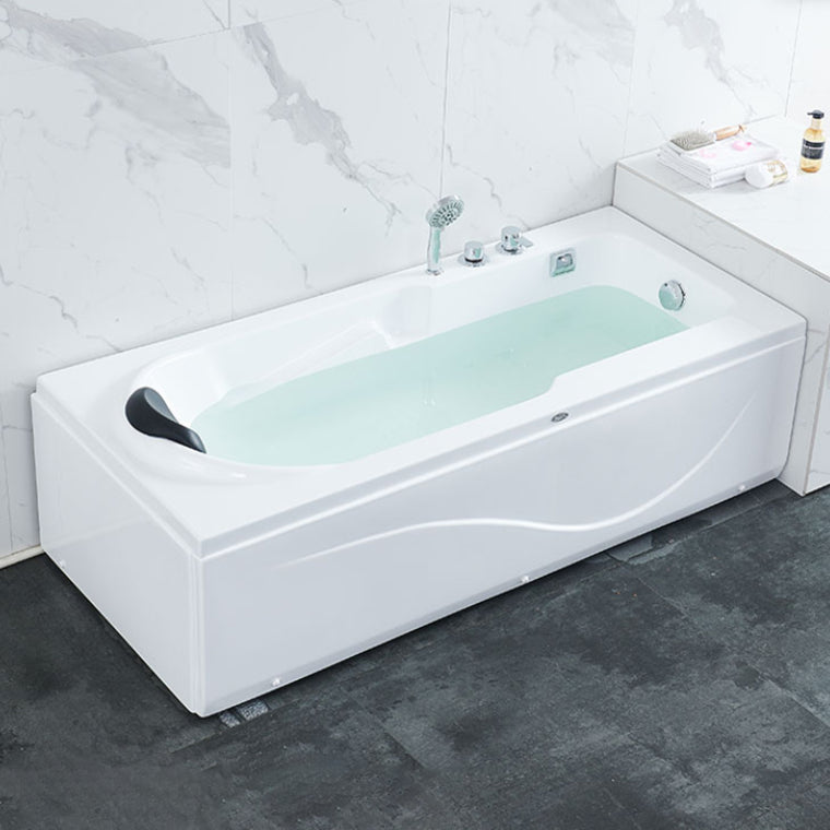 Modern Back to Wall Bathtub Rectangular Antique Finish Soaking Bath Tub 63"L x 29.5"W x 20"H Right Tub with Sliver 4-Piece Set Clearhalo 'Bathroom Remodel & Bathroom Fixtures' 'Bathtubs' 'Home Improvement' 'home_improvement' 'home_improvement_bathtubs' 'Showers & Bathtubs' 7324505