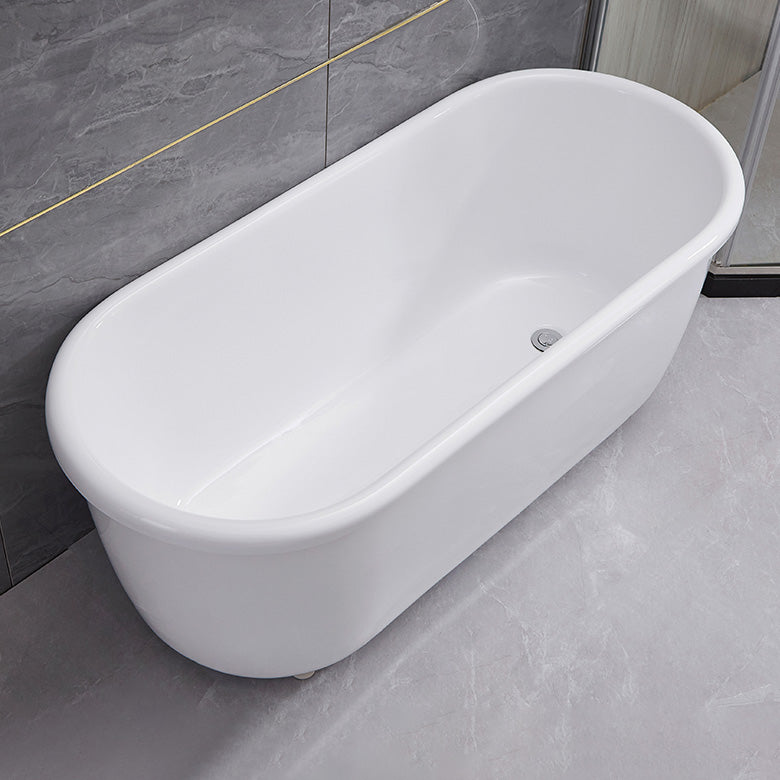 Modern Oval Bathtub Acrylic Stand Alone Soaking Soaking Bath Tub Clearhalo 'Bathroom Remodel & Bathroom Fixtures' 'Bathtubs' 'Home Improvement' 'home_improvement' 'home_improvement_bathtubs' 'Showers & Bathtubs' 7324527
