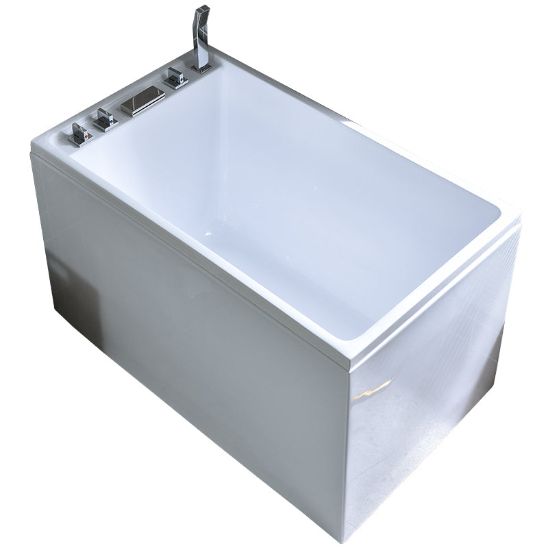 Modern Rectangular Center Bathtub Acrylic Freestanding White Bath Clearhalo 'Bathroom Remodel & Bathroom Fixtures' 'Bathtubs' 'Home Improvement' 'home_improvement' 'home_improvement_bathtubs' 'Showers & Bathtubs' 7324555