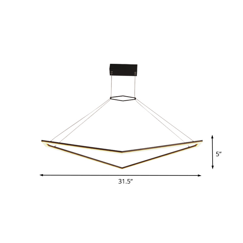 Acrylic Geometric Chandelier Pendant Light Simple LED Hanging Lamp Fixture in Black, White/Warm Light Clearhalo 'Ceiling Lights' 'Chandeliers' 'Modern Chandeliers' 'Modern' Lighting' 732472