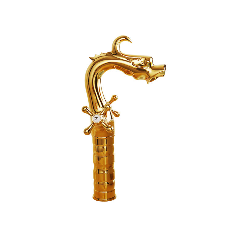 Vintage Wide Spread Bathroom Faucet Cross Handles Centerset Faucet Gold 13.4" Shut-off Valve Included Clearhalo 'Bathroom Remodel & Bathroom Fixtures' 'Bathroom Sink Faucets' 'Bathroom Sinks & Faucet Components' 'bathroom_sink_faucets' 'Home Improvement' 'home_improvement' 'home_improvement_bathroom_sink_faucets' 7325039