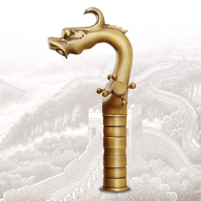 Vintage Wide Spread Bathroom Faucet Cross Handles Centerset Faucet Clearhalo 'Bathroom Remodel & Bathroom Fixtures' 'Bathroom Sink Faucets' 'Bathroom Sinks & Faucet Components' 'bathroom_sink_faucets' 'Home Improvement' 'home_improvement' 'home_improvement_bathroom_sink_faucets' 7325049