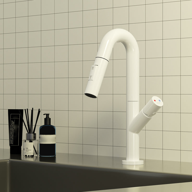 Industrial Wide Spread Bathroom Faucet Circular Lavatory Faucet White Clearhalo 'Bathroom Remodel & Bathroom Fixtures' 'Bathroom Sink Faucets' 'Bathroom Sinks & Faucet Components' 'bathroom_sink_faucets' 'Home Improvement' 'home_improvement' 'home_improvement_bathroom_sink_faucets' 7325066