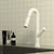 Industrial Wide Spread Bathroom Faucet Circular Lavatory Faucet White Clearhalo 'Bathroom Remodel & Bathroom Fixtures' 'Bathroom Sink Faucets' 'Bathroom Sinks & Faucet Components' 'bathroom_sink_faucets' 'Home Improvement' 'home_improvement' 'home_improvement_bathroom_sink_faucets' 7325066