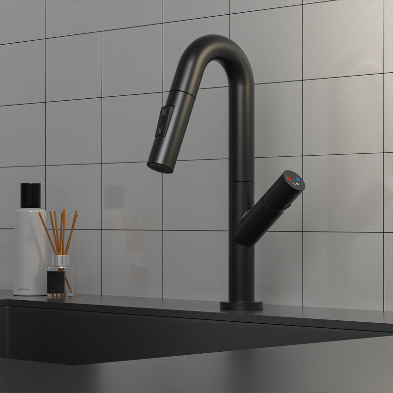 Industrial Wide Spread Bathroom Faucet Circular Lavatory Faucet Black Clearhalo 'Bathroom Remodel & Bathroom Fixtures' 'Bathroom Sink Faucets' 'Bathroom Sinks & Faucet Components' 'bathroom_sink_faucets' 'Home Improvement' 'home_improvement' 'home_improvement_bathroom_sink_faucets' 7325068