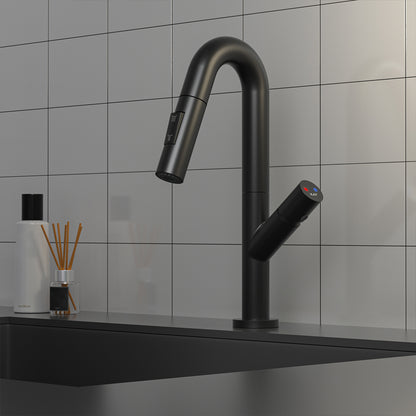 Industrial Wide Spread Bathroom Faucet Circular Lavatory Faucet Black Clearhalo 'Bathroom Remodel & Bathroom Fixtures' 'Bathroom Sink Faucets' 'Bathroom Sinks & Faucet Components' 'bathroom_sink_faucets' 'Home Improvement' 'home_improvement' 'home_improvement_bathroom_sink_faucets' 7325068
