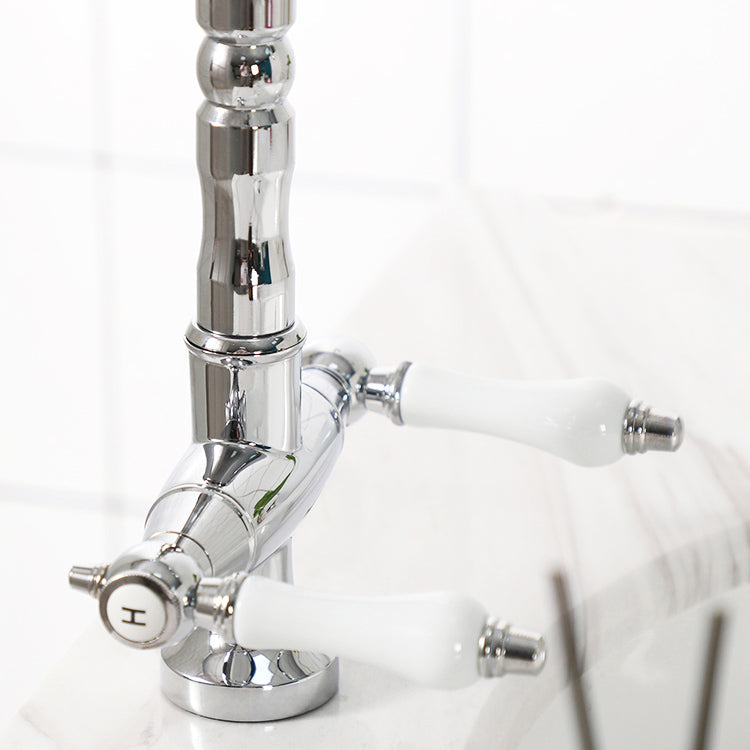 Industrial Wide Spread Bathroom Faucet Lever Handles Lavatory Faucet Clearhalo 'Bathroom Remodel & Bathroom Fixtures' 'Bathroom Sink Faucets' 'Bathroom Sinks & Faucet Components' 'bathroom_sink_faucets' 'Home Improvement' 'home_improvement' 'home_improvement_bathroom_sink_faucets' 7325086