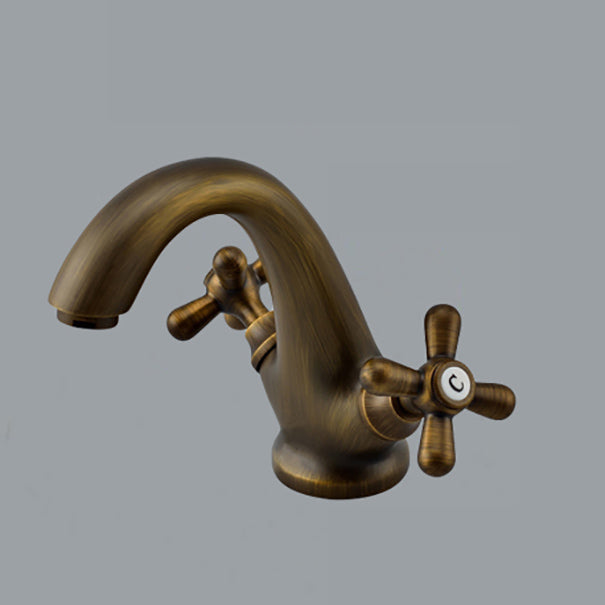 Industrial Wide Spread Bathroom Cross Handles Centerset Faucet Clearhalo 'Bathroom Remodel & Bathroom Fixtures' 'Bathroom Sink Faucets' 'Bathroom Sinks & Faucet Components' 'bathroom_sink_faucets' 'Home Improvement' 'home_improvement' 'home_improvement_bathroom_sink_faucets' 7325098