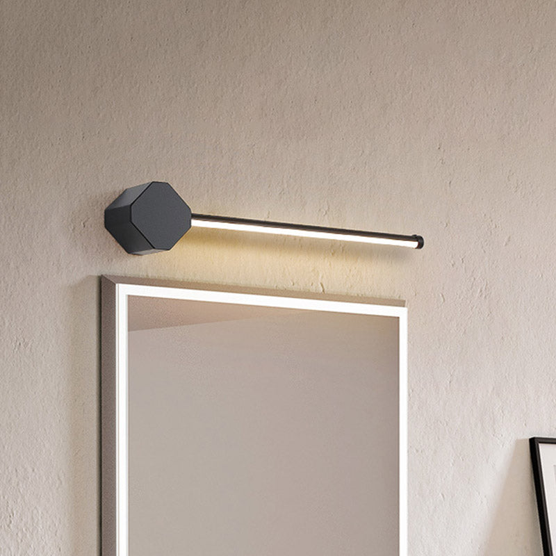 LED Bathroom Sconce Simple Black/White Finish Vanity Wall Light with Slim Linear Acrylic Shade, 16"/23.5" Long Clearhalo 'Modern wall lights' 'Modern' 'Vanity Lights' 'Wall Lights' Lighting' 732510