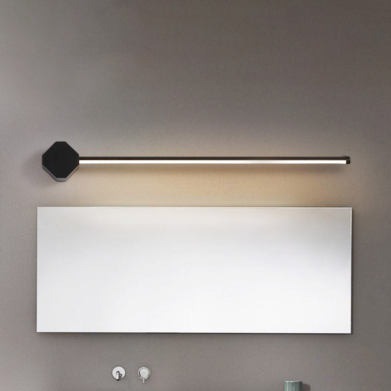 LED Bathroom Sconce Simple Black/White Finish Vanity Wall Light with Slim Linear Acrylic Shade, 16"/23.5" Long Clearhalo 'Modern wall lights' 'Modern' 'Vanity Lights' 'Wall Lights' Lighting' 732511
