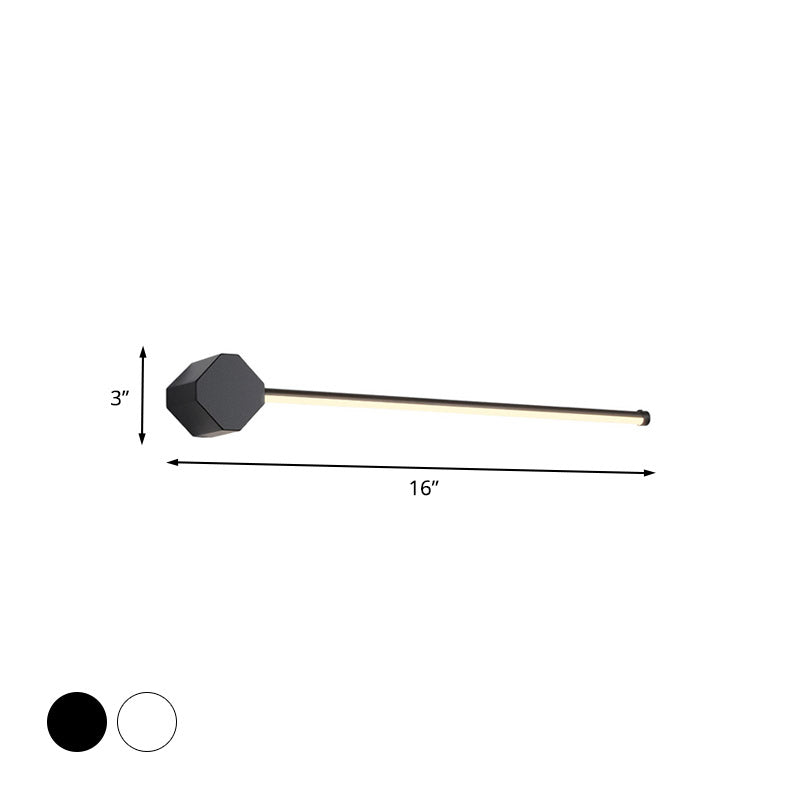 LED Bathroom Sconce Simple Black/White Finish Vanity Wall Light with Slim Linear Acrylic Shade, 16"/23.5" Long Clearhalo 'Modern wall lights' 'Modern' 'Vanity Lights' 'Wall Lights' Lighting' 732513