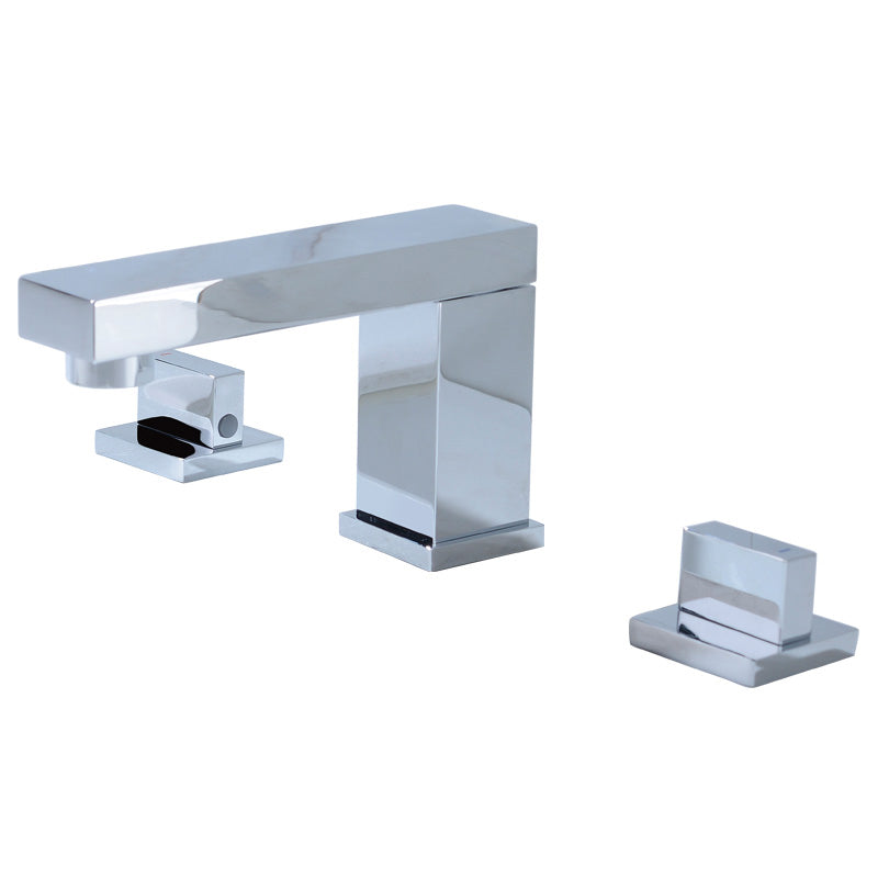 Contemporary Bathroom Faucet Deck Mounted Copper Two Handle Swivel Roman Tub Faucet Set Chrome Square 3 Hole Faucets Clearhalo 'Bathroom Remodel & Bathroom Fixtures' 'Bathtub Faucets' 'bathtub_faucets' 'Home Improvement' 'home_improvement' 'home_improvement_bathtub_faucets' 7325137