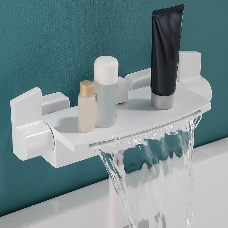 Brass Waterfall Spout Sink Faucet with 2-Handle Bathroom Faucet Clearhalo 'Bathroom Remodel & Bathroom Fixtures' 'Bathtub Faucets' 'bathtub_faucets' 'Home Improvement' 'home_improvement' 'home_improvement_bathtub_faucets' 7325149