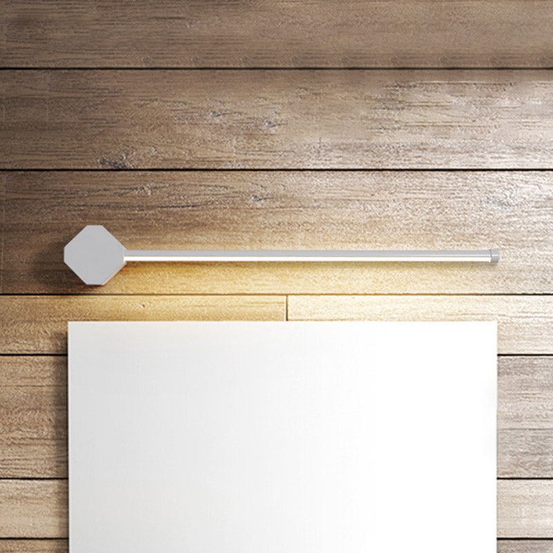 LED Bathroom Sconce Simple Black/White Finish Vanity Wall Light with Slim Linear Acrylic Shade, 16"/23.5" Long White Clearhalo 'Modern wall lights' 'Modern' 'Vanity Lights' 'Wall Lights' Lighting' 732515