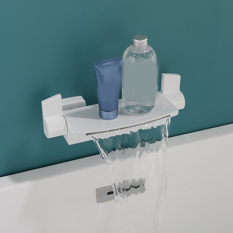 Brass Waterfall Spout Sink Faucet with 2-Handle Bathroom Faucet White Clearhalo 'Bathroom Remodel & Bathroom Fixtures' 'Bathtub Faucets' 'bathtub_faucets' 'Home Improvement' 'home_improvement' 'home_improvement_bathtub_faucets' 7325150