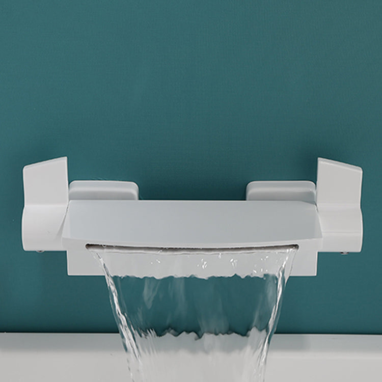 Brass Waterfall Spout Sink Faucet with 2-Handle Bathroom Faucet Clearhalo 'Bathroom Remodel & Bathroom Fixtures' 'Bathtub Faucets' 'bathtub_faucets' 'Home Improvement' 'home_improvement' 'home_improvement_bathtub_faucets' 7325153