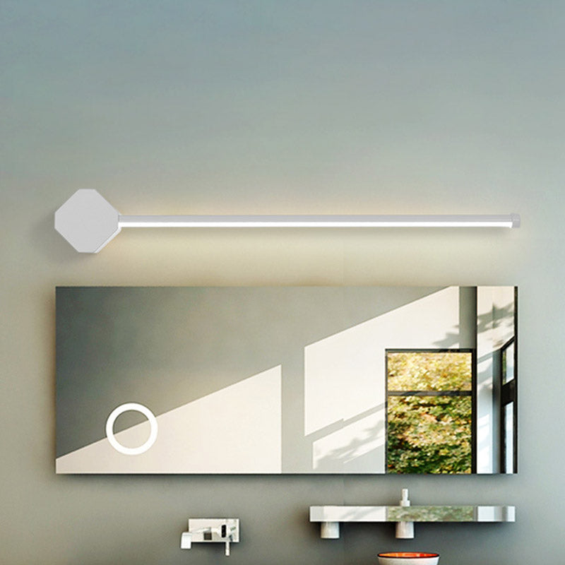 LED Bathroom Sconce Simple Black/White Finish Vanity Wall Light with Slim Linear Acrylic Shade, 16"/23.5" Long Clearhalo 'Modern wall lights' 'Modern' 'Vanity Lights' 'Wall Lights' Lighting' 732516
