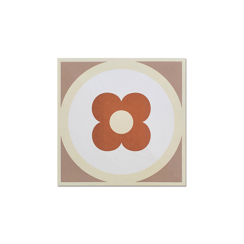 Modern Style Floor Tile Floral Print Square Straight Edge Waterproof Floor Tile 12"L x 12"W x 0"H Clearhalo 'Floor Tiles & Wall Tiles' 'floor_tiles_wall_tiles' 'Flooring 'Home Improvement' 'home_improvement' 'home_improvement_floor_tiles_wall_tiles' Walls and Ceiling' 7325182