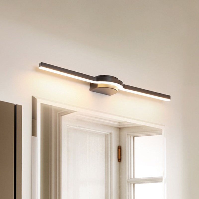 16"/23.5" L Acrylic Slim Line Vanity Light Contemporary LED Wall Lamp Sconce in Black, White/Warm Light Clearhalo 'Modern wall lights' 'Modern' 'Vanity Lights' 'Wall Lights' Lighting' 732519