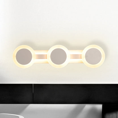 White Linear Vanity Light Modernist 16"/23.5" L 3/4 Lights LED Acrylic Wall Sconce Lamp in Warm/White Light White 16" Clearhalo 'Modern wall lights' 'Modern' 'Vanity Lights' 'Wall Lights' Lighting' 732524