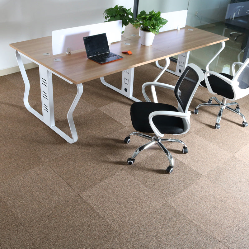 Carpet Tile Non-Skid Fade Resistant Geometry Loose Lay Carpet Tiles Dark Brown Clearhalo 'Carpet Tiles & Carpet Squares' 'carpet_tiles_carpet_squares' 'Flooring 'Home Improvement' 'home_improvement' 'home_improvement_carpet_tiles_carpet_squares' Walls and Ceiling' 7325240