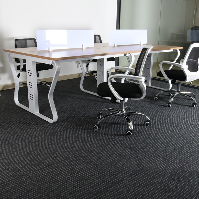 Carpet Tile Non-Skid Fade Resistant Geometry Loose Lay Carpet Tiles Dark Gray-Black Clearhalo 'Carpet Tiles & Carpet Squares' 'carpet_tiles_carpet_squares' 'Flooring 'Home Improvement' 'home_improvement' 'home_improvement_carpet_tiles_carpet_squares' Walls and Ceiling' 7325241