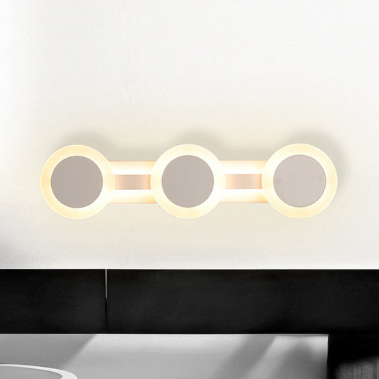 White Linear Vanity Light Modernist 16"/23.5" L 3/4 Lights LED Acrylic Wall Sconce Lamp in Warm/White Light White 16" Clearhalo 'Modern wall lights' 'Modern' 'Vanity Lights' 'Wall Lights' Lighting' 732524