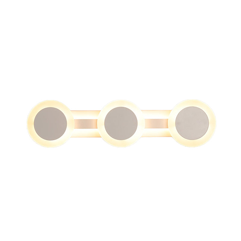 White Linear Vanity Light Modernist 16"/23.5" L 3/4 Lights LED Acrylic Wall Sconce Lamp in Warm/White Light Clearhalo 'Modern wall lights' 'Modern' 'Vanity Lights' 'Wall Lights' Lighting' 732526