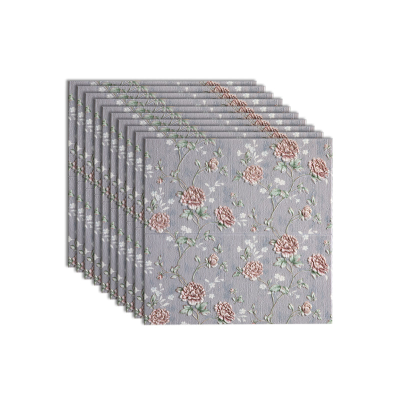 Modern Wall Paneling 3D Print Peel and Stick Waterproof Wall Panel Light Gray 10-Piece Set Clearhalo 'Flooring 'Home Improvement' 'home_improvement' 'home_improvement_wall_paneling' 'Wall Paneling' 'wall_paneling' 'Walls & Ceilings' Walls and Ceiling' 7325261