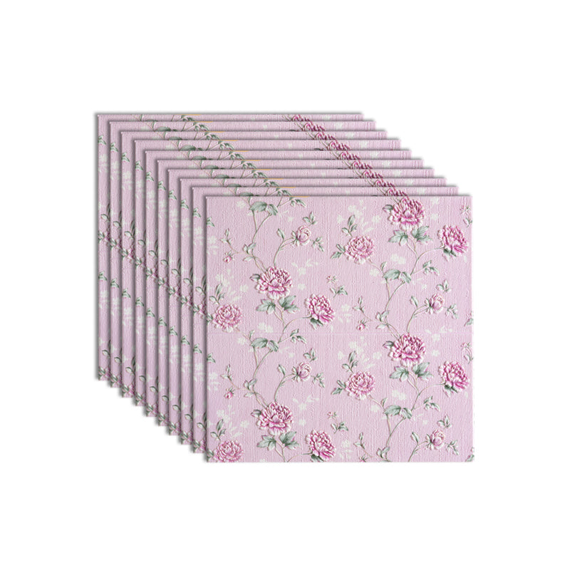 Modern Wall Paneling 3D Print Peel and Stick Waterproof Wall Panel Pink 10-Piece Set Clearhalo 'Flooring 'Home Improvement' 'home_improvement' 'home_improvement_wall_paneling' 'Wall Paneling' 'wall_paneling' 'Walls & Ceilings' Walls and Ceiling' 7325266