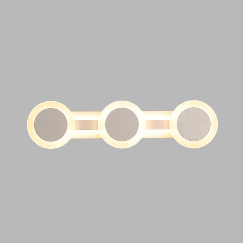 White Linear Vanity Light Modernist 16"/23.5" L 3/4 Lights LED Acrylic Wall Sconce Lamp in Warm/White Light Clearhalo 'Modern wall lights' 'Modern' 'Vanity Lights' 'Wall Lights' Lighting' 732527